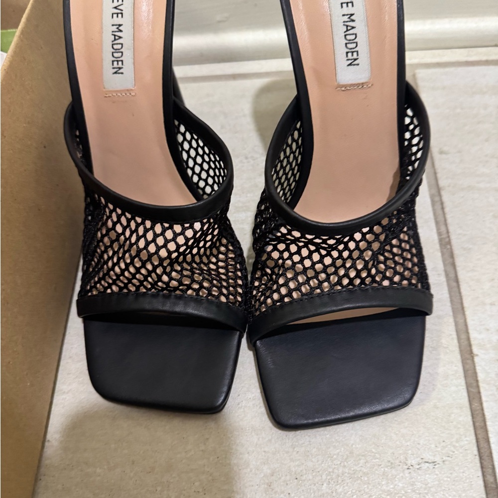 Steve Madden Black Mesh Heels
